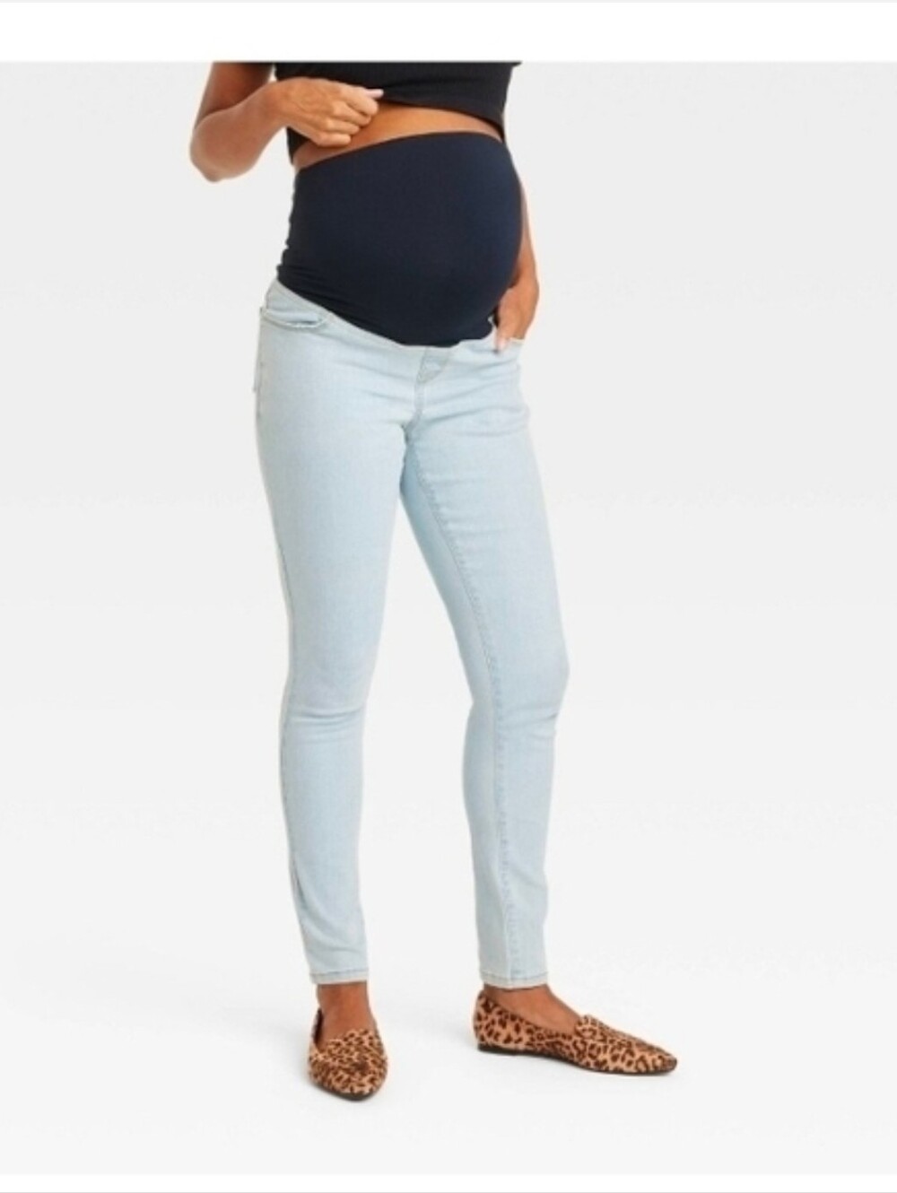 Isabel Maternity By Ingrid Women's Over Belly Active   Skinny Jeans Size 10